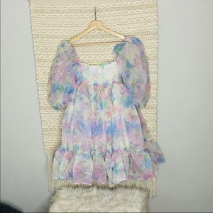 Hazel and olive poof watercolor dress